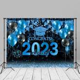 Aperturee - Ballon Schwarz Blau Glückwunsch 2023 Hintergrund für Foto