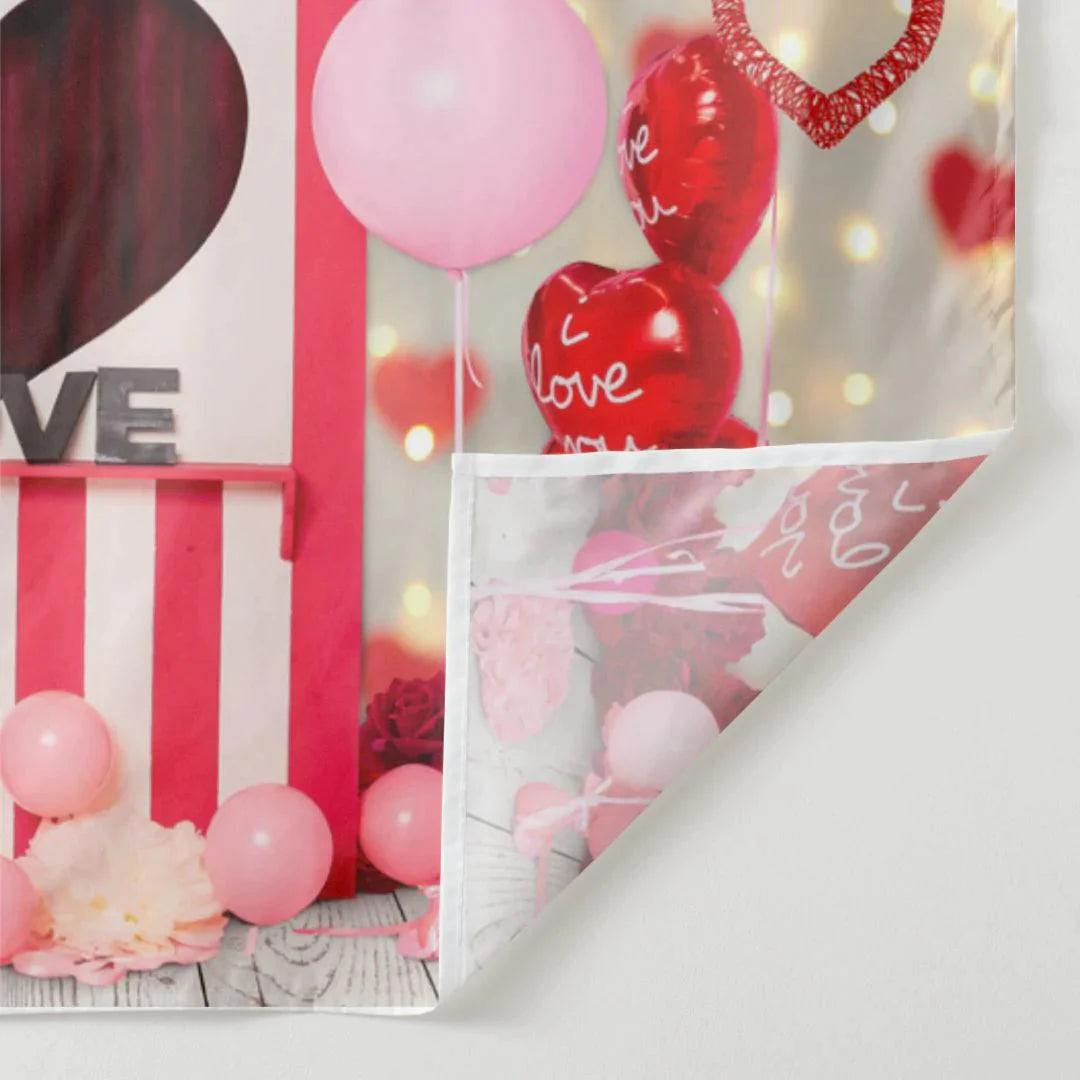 Aperturee - Ballon Herz Flagge Kreuz Happy Valentine Hintergrund