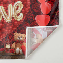 Aperturee - Roter Ballon Herz Teddy Rosen Valentinstag Hintergrund