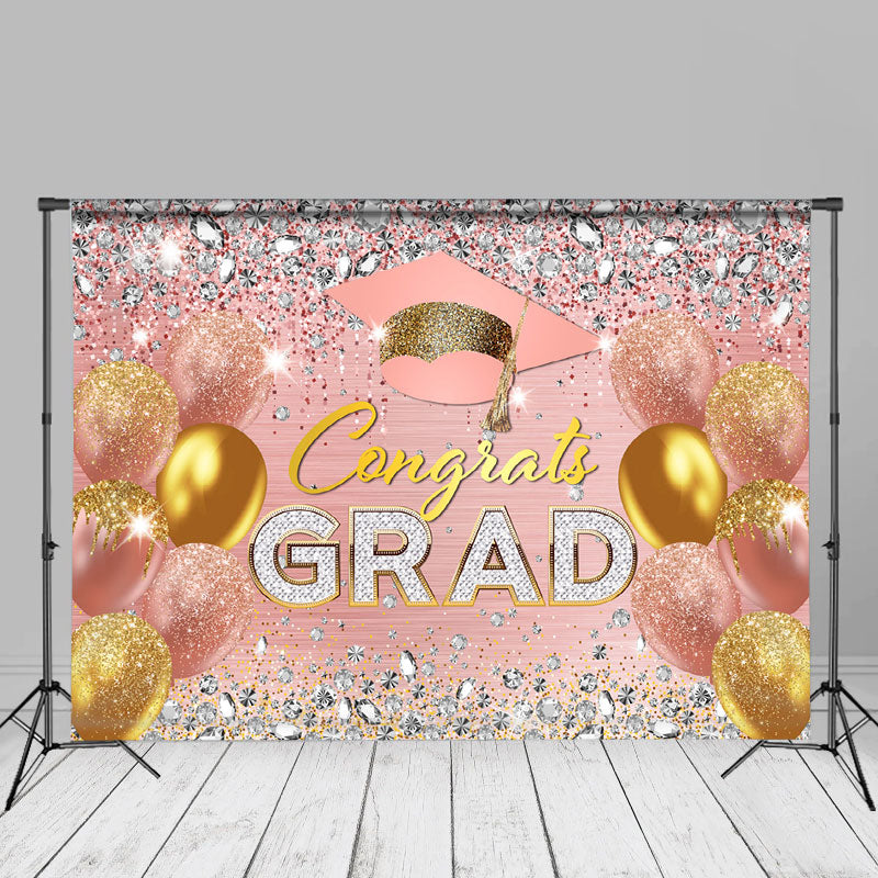 Aperturee - Luftballons Diamant Glitzer Pink Grad Fotografie Hintergrund