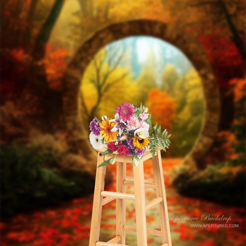 Aperturee - ApertureeWunderschöne Herbstlandschaft mit Ahornblatt Portalhintergrund