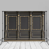 Aperturee – Schwarzer eleganter klassischer Innenwandhintergrund für Fotos