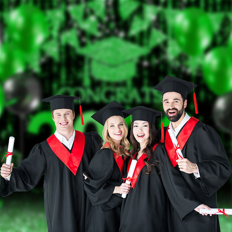 Aperturee - Schwarz grüner Ballonflaggen Fotohintergrund der Klasse 2023