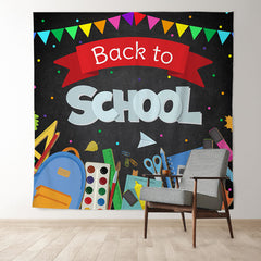 Aperturee - Tafel Buntes Fahne Zurück To Schule Hintergrund