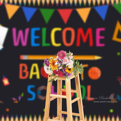 Aperturee - Blackoard Flaggen Willkommen zurück in der Schule