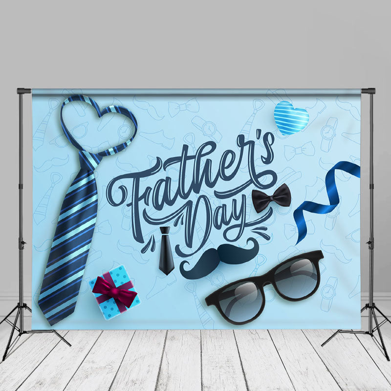 Aperturee - Blaue Krawattenbrille Vatertags Fotografie Hintergrund