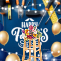 Aperturee - Blaugoldene Luftballons Werkzeugleuchte Hintergrund zum Vatertag