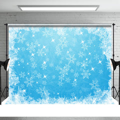 Aperturee - Blauer Schneeflocken Glitzer Winter Weihnachtshintergrund