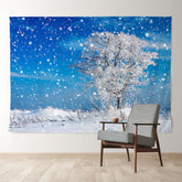 Aperturee - Blauer Himmel verschneiter Baum Winterhintergrund für Fotos