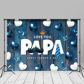 Aperturee - Blaue weiße Luftballons aus Holz zum Vatertag Fotohintergrund