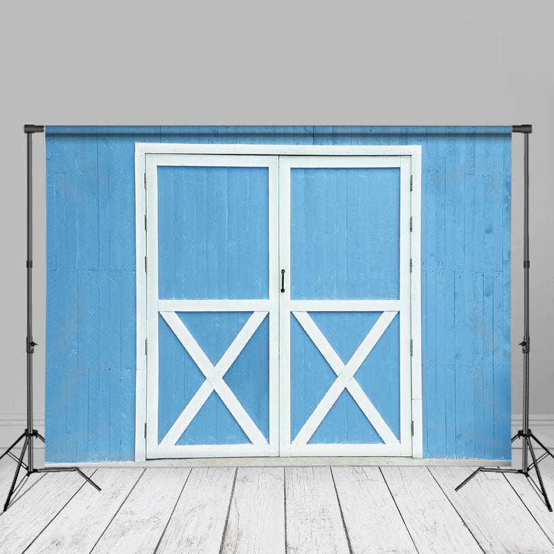 Aperturee - Blauer Holzwand und Türfeder Fotohintergrund zum Selbermachen