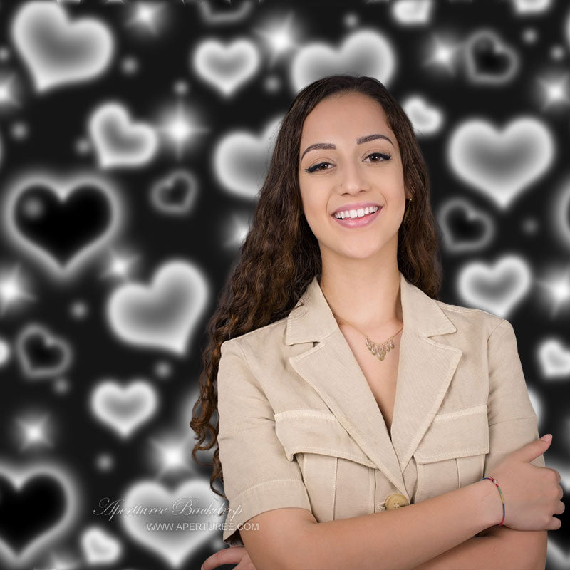 Aperturee - Bokeh Black Heart Valentinstag Hintergründe für Fotos