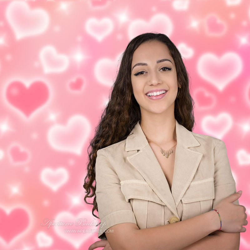 Aperturee - Bokeh rosa Herz Valentinstag Fotografie Hintergrund