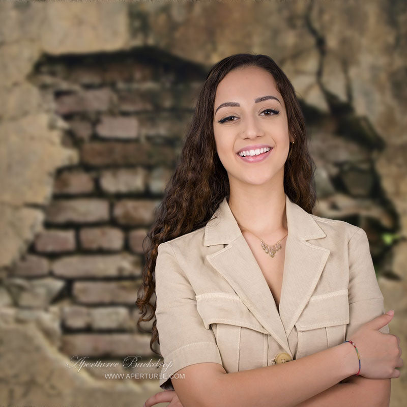 Aperturee - Brauner Backstein Textur Fotostudio Hintergrund