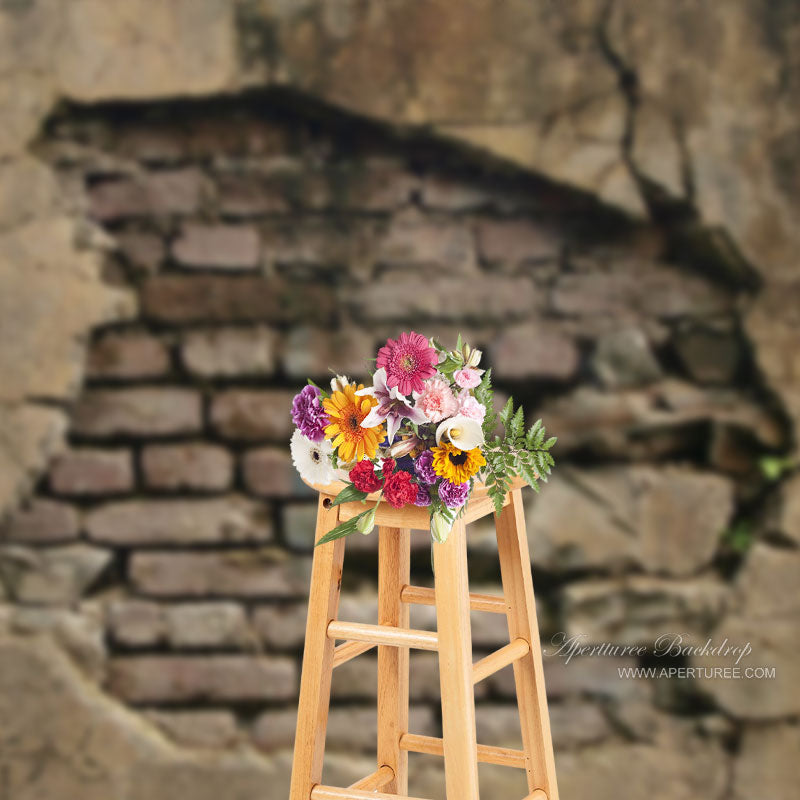 Aperturee - Brauner Backstein Textur Fotostudio Hintergrund