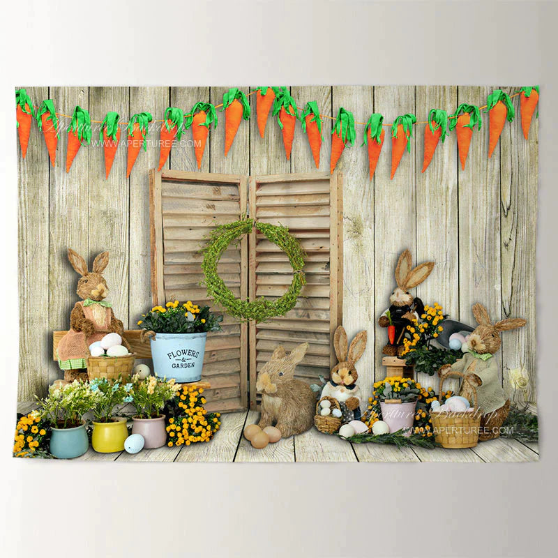 Aperturee - Hase Papagei Holzeier Frohe Ostern Hintergrund