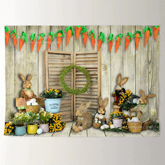 Aperturee - Hase Papagei Holzeier Frohe Ostern Hintergrund