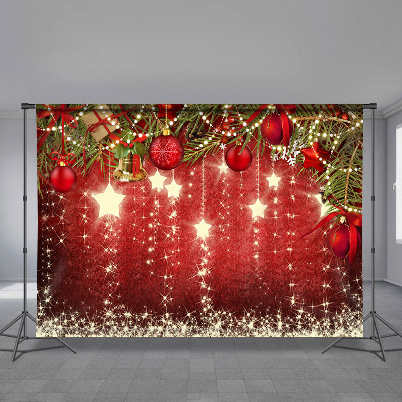 Aperturee - Burgunderroter Glitzerball Weihnachtshintergrund