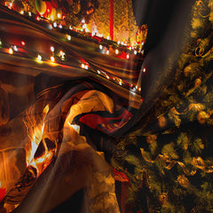 Aperturee - Kerze Kamin Goldkugel Baum Weihnachtskulisse