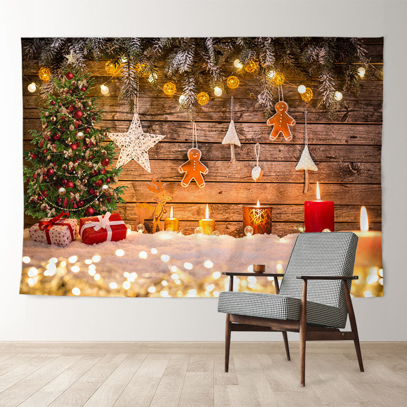 Aperturee - Kerzenflecken Ingwermann Weihnachtskulisse aus Holz