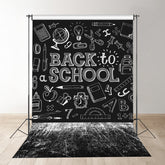 Aperturee - Kreidezeichnung Weiß Schwarz Zurück To Schule Hintergrund