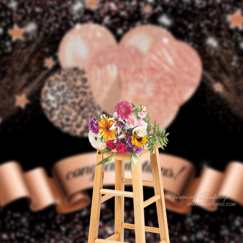 Aperturee - Champagner funkelnde Luftballons Grad Hintergrund für Foto