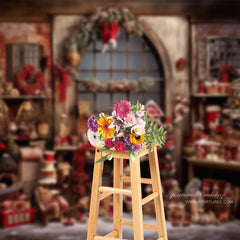 Aperturee - Weihnachten Santa Haus Fenster Fotografie Hintergrund