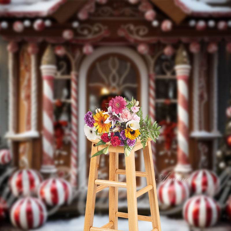 Aperturee - Weihnachtsbaum Süßigkeitshaus Fotografie Hintergrund