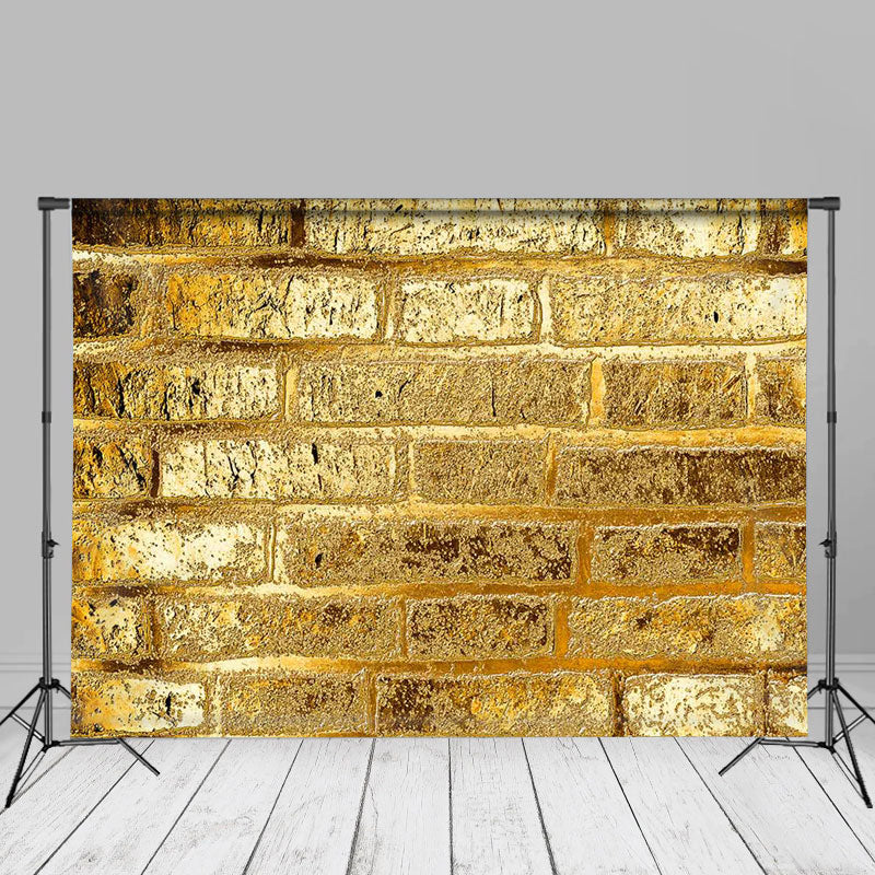 Aperturee - Klassischer Gold Backsteinmauer Fotostudio Hintergrund