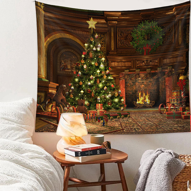 Aperturee - Klassischer Raum riesiger Baum Kranz Weihnachtshintergrund