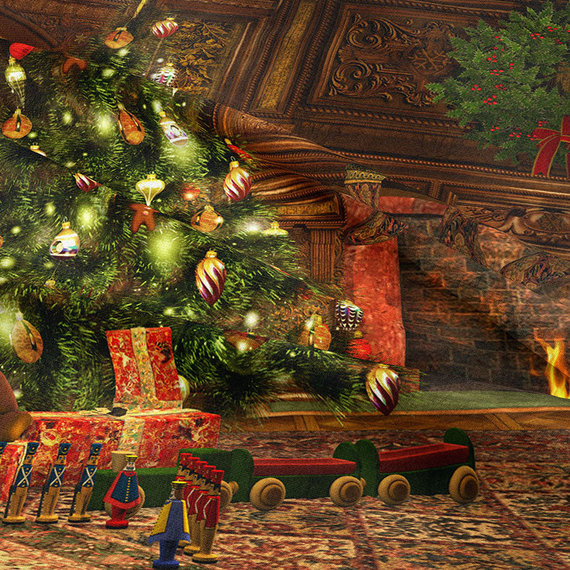 Aperturee - Klassischer Raum riesiger Baum Kranz Weihnachtshintergrund