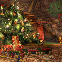 Aperturee - Klassischer Raum riesiger Baum Kranz Weihnachtshintergrund