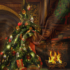 Aperturee - Klassischer Raum riesiger Baum Kranz Weihnachtshintergrund