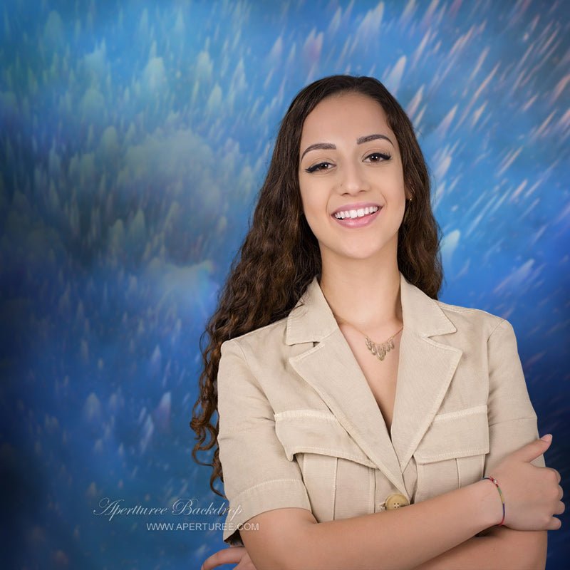 Aperturee - Fotoshooting Hintergrund mit kalten sturmblauen Regentropfen