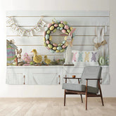 Aperturee - Färben Sie Osterei Kaninchen Spielzeug weißen Feiertags Hintergrund