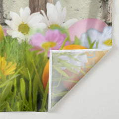 Aperturee - Farbe Kaninchen Ei Backsteinmauer Frohe Ostern Hintergrund