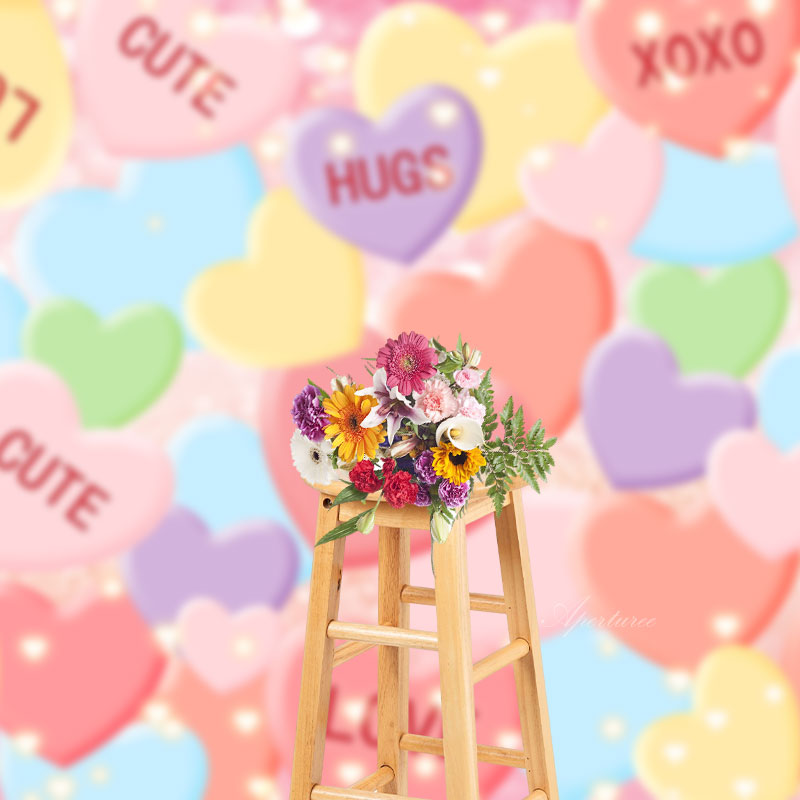 Aperturee - Farbige Liebe süßes Herz Valentinstag Hintergrund