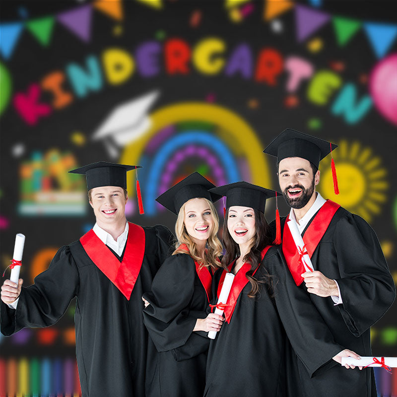 Aperturee - Bunter Ballon Kreide Kindergarten Absolventen Fotohintergrund