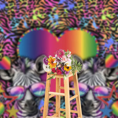 Aperturee - Bunte niedliche Zebra Brillen Valentinstag Hintergrund