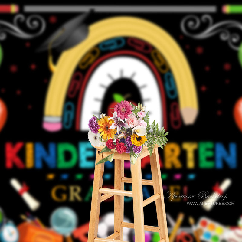 Aperturee - Bunte Elemente Kindergarten Absolventen Fotohintergrund