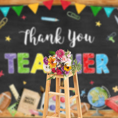 Aperturee - Bunte Muster schwarzer Dankeschön Lehrer Hintergrund