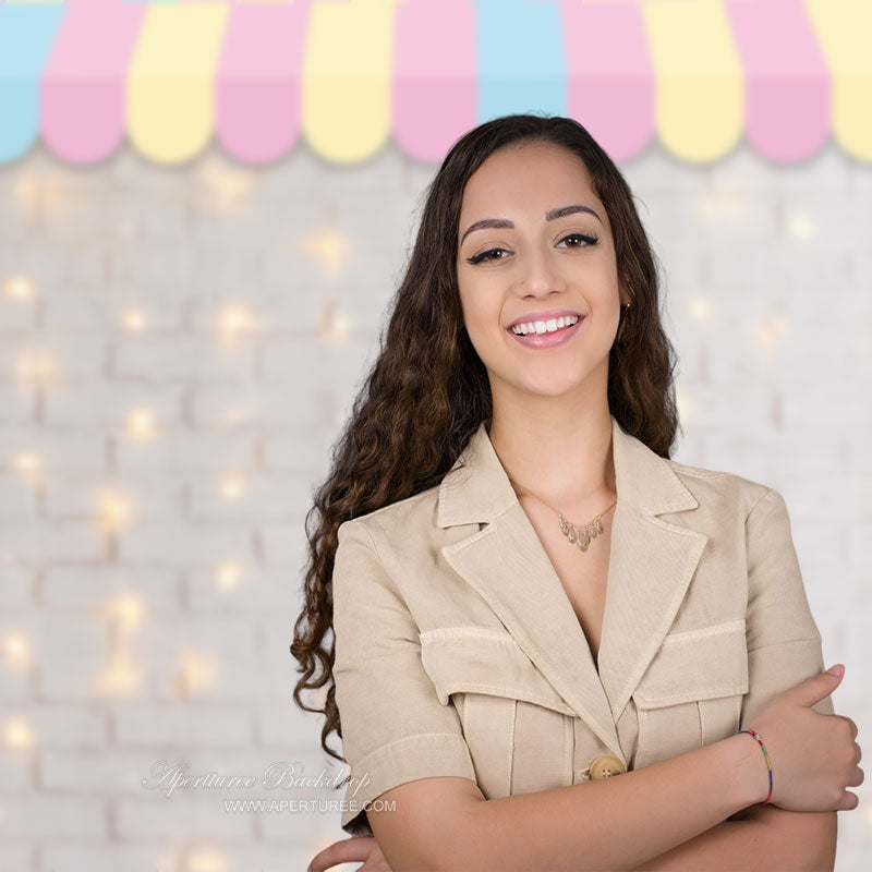 Aperturee – Bunte Shed Light Dots Brick Fotografie Hintergrund