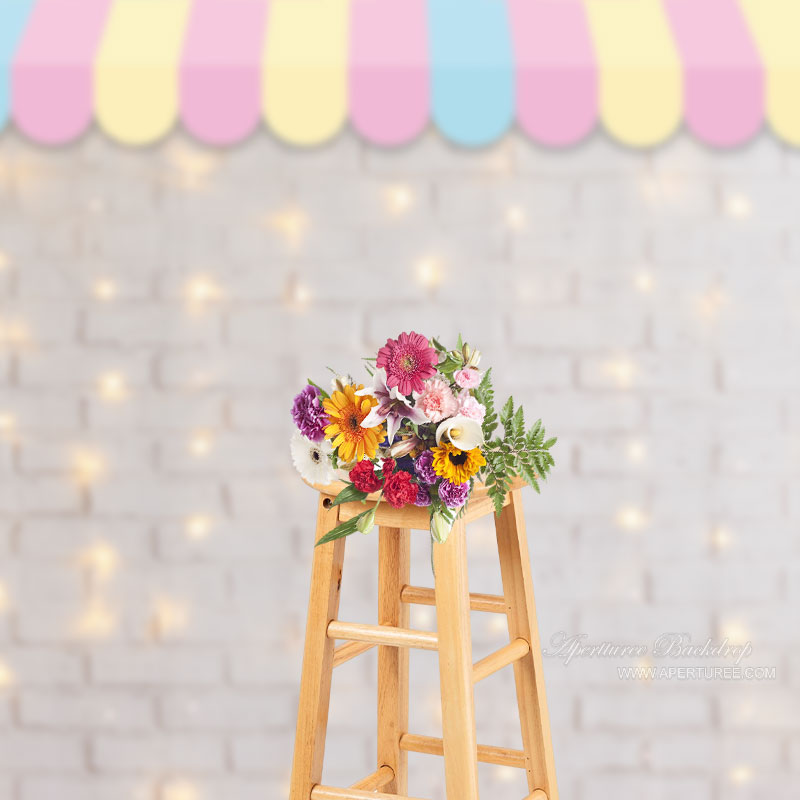 Aperturee – Bunte Shed Light Dots Brick Fotografie Hintergrund
