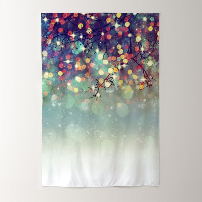 Aperturee - Bunter funkelnder Bokeh Baum Winter Fotohintergrund