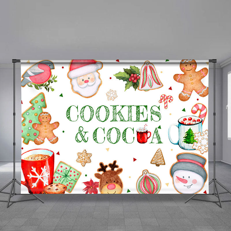Aperturee - Kekse Kakao grün weiß Weihnachtsmann Weihnachtskulisse