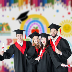 Aperturee - Buntstifte Regenbogen Sonne Sterne Vorschul Fotohintergrund