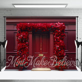 Aperturee - Tiefrote Rosen quadratische Türwand floraler Hintergrund