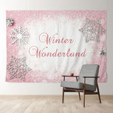 Aperturee - Dusty Pink Winter Wanderland Urlaubshintergrund