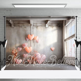 Aperturee - Leerer Gebäude Herz Ballon Valentinstag Hintergrund