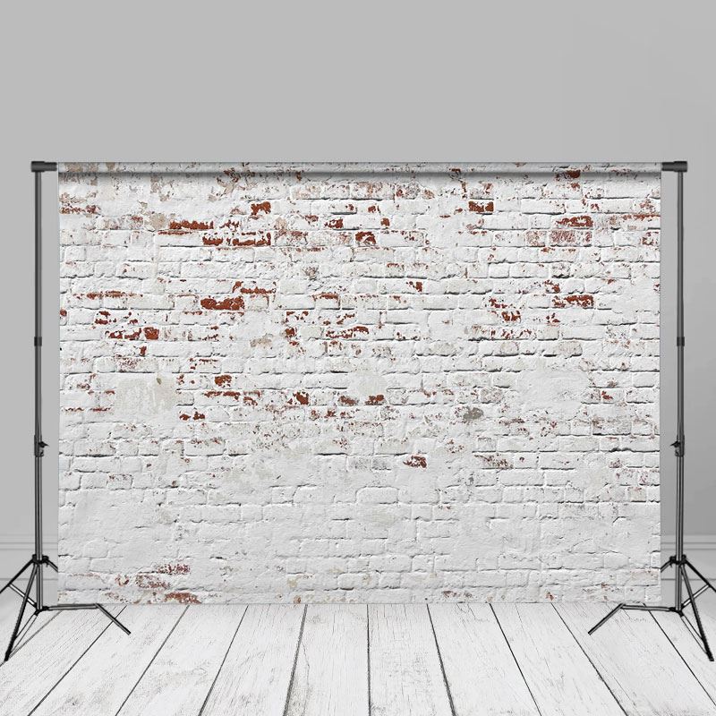 Aperturee – Verblasste weiße Backsteinmauer Texturhintergründe für Fotos